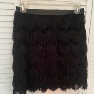 NWT Sam Edelman Dinner Party black fringe skirt, Size 2